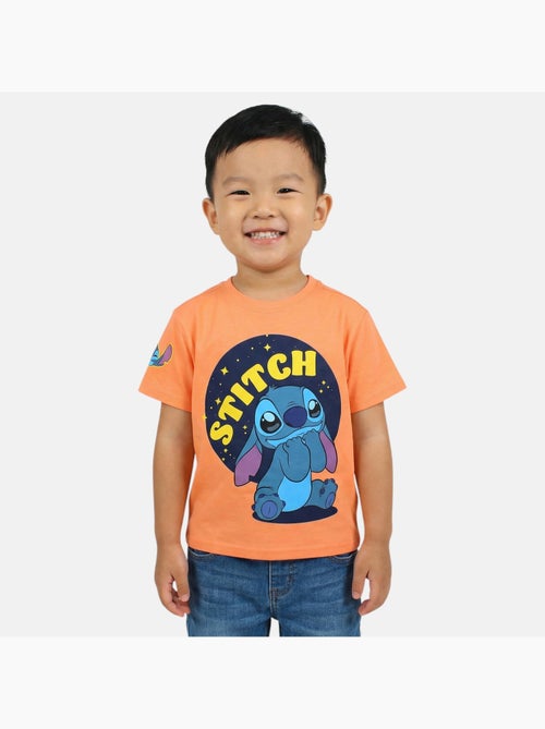 Lilo & stitch - t-shirt manches courtes imprimé, col rond - Kiabi