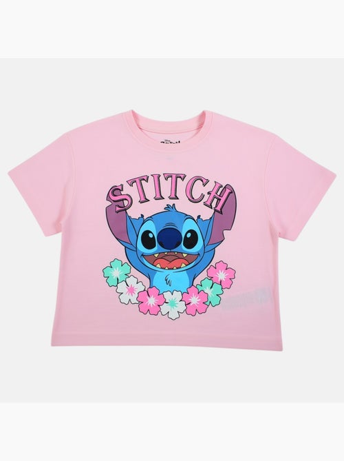 Lilo & stitch - t-shirt manches courtes imprimé, col rond - Kiabi