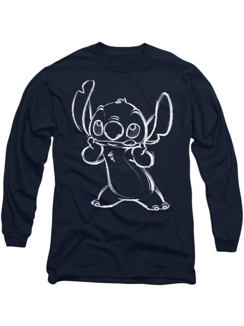 Lilo & Stitch - T-shirt manches longues style Croquis - Kiabi