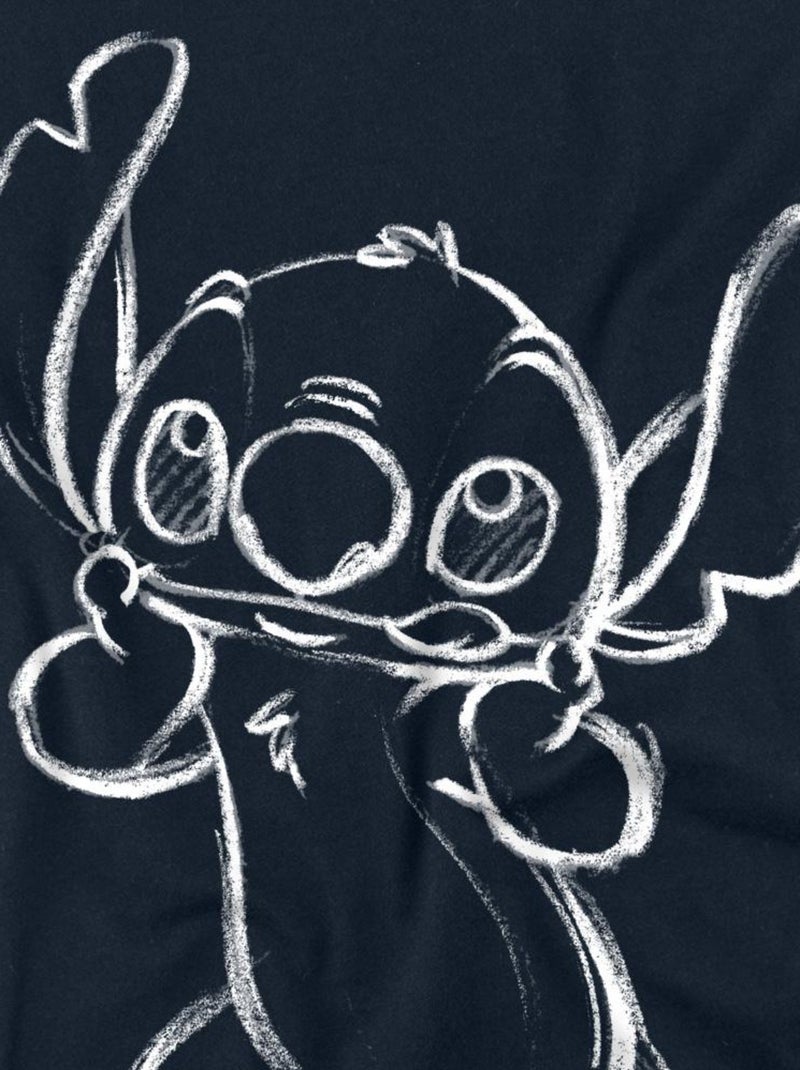 Lilo & Stitch - T-shirt manches longues style Croquis Bleu marine - Kiabi