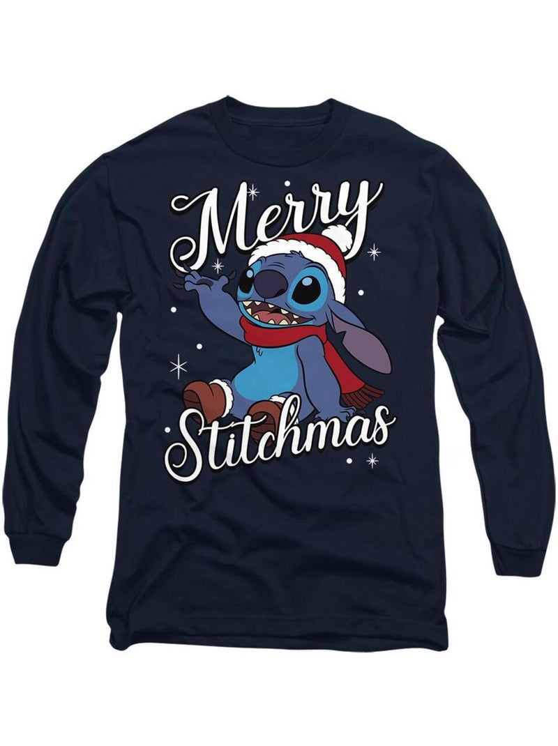 Lilo & Stitch - T-shirt MERRY STITCHMAS Bleu marine - Kiabi