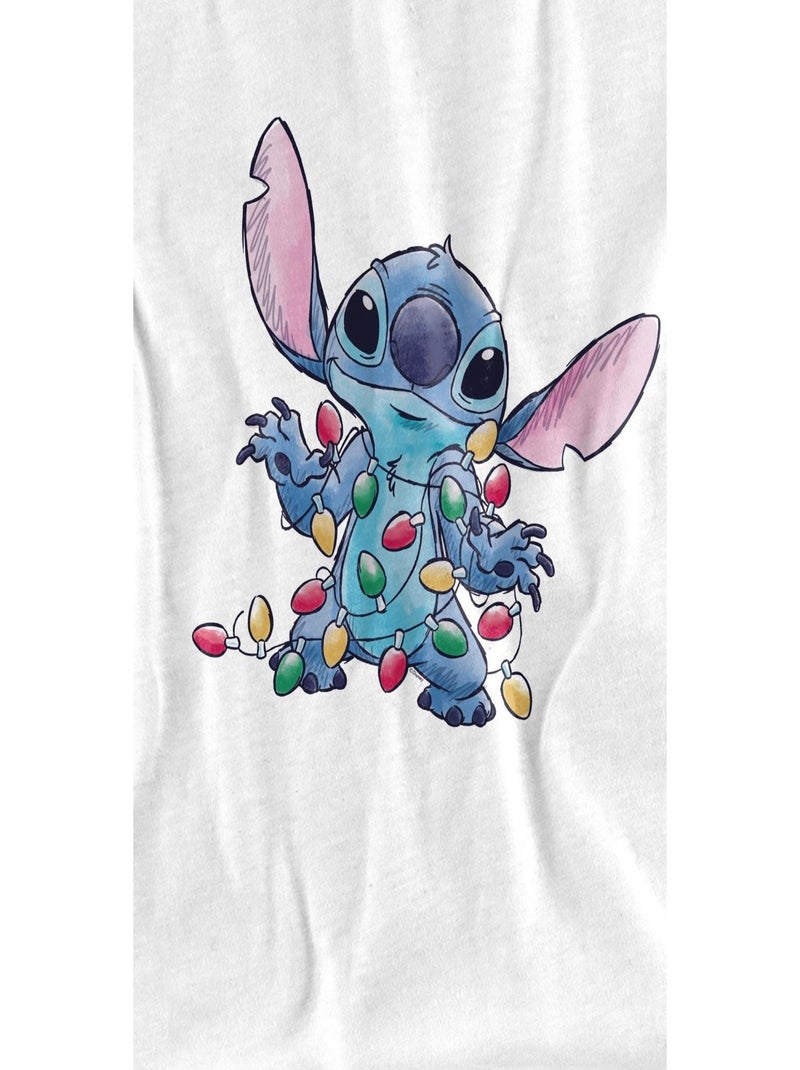 Lilo & Stitch - T-shirt motif croquis et lumières de Noël Blanc - Kiabi