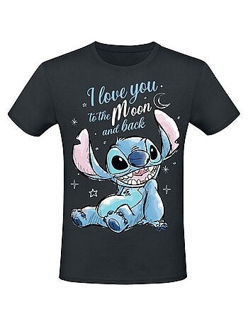 Lilo & Stitch - T-shirt motif Stitch LOVE YOU TO THE MOON AND BACK