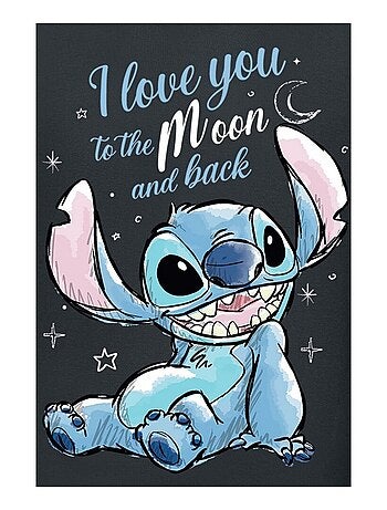 Lilo & Stitch - T-shirt motif Stitch LOVE YOU TO THE MOON AND BACK