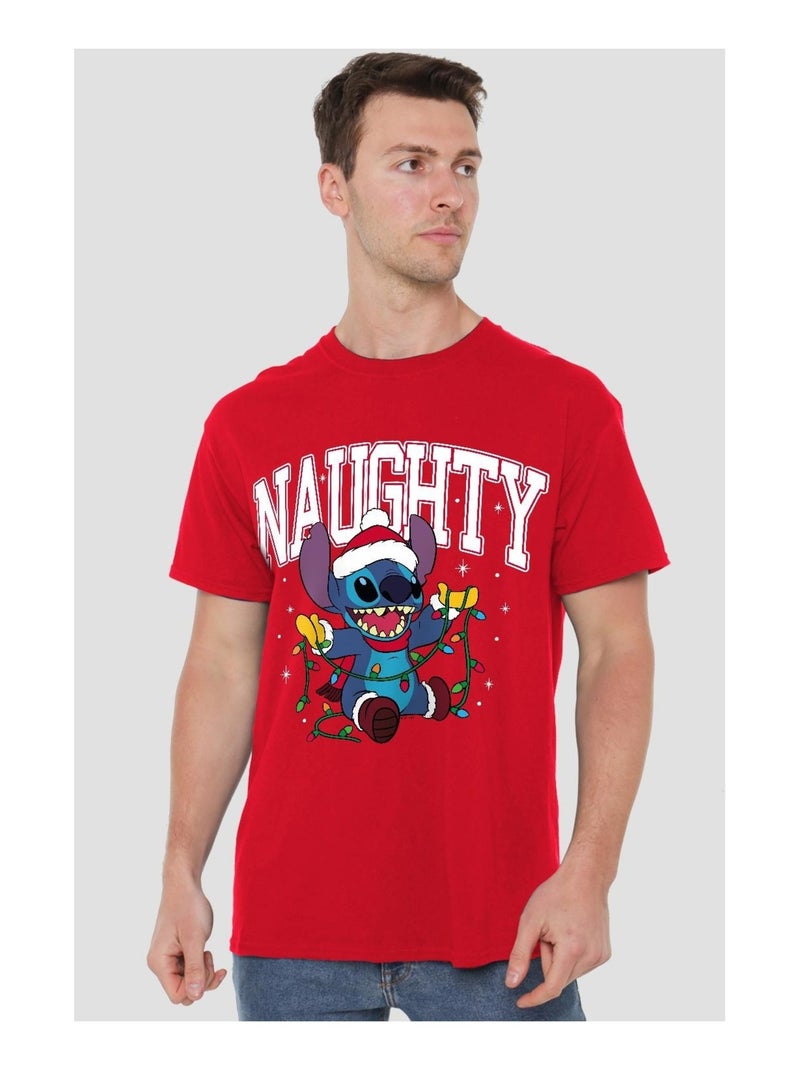 Lilo & Stitch - T-shirt NAUGHTY STITCH Rouge - Kiabi
