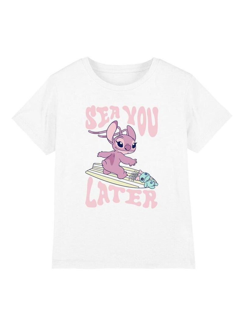 Lilo & Stitch - T-shirt SEA YOU LATER Blanc - Kiabi