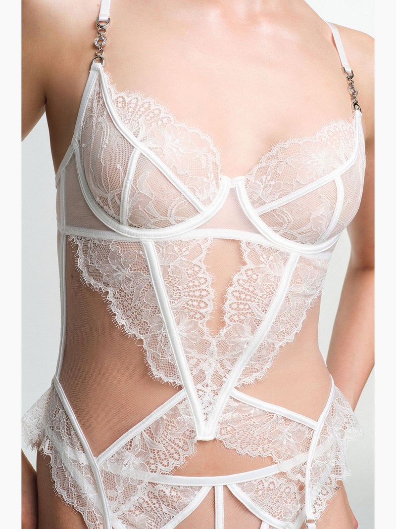 Lilya cassée bustier en dentelle penti Blanc - Kiabi