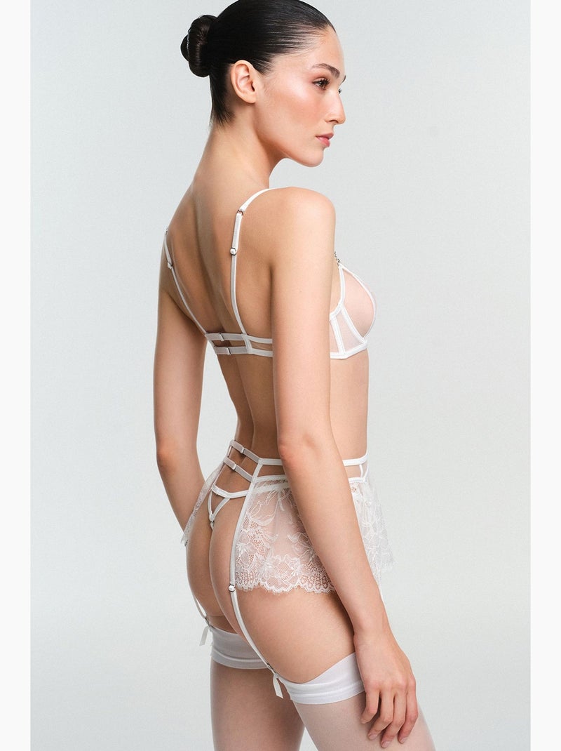 Lilya fendue soutien-gorge à armatures en dentelle penti Blanc cassé - Kiabi