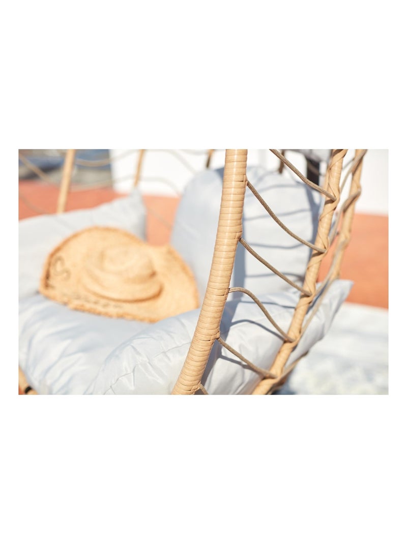 Lima - Fauteuil suspendu résine & Acier Beige/Noir - Kiabi