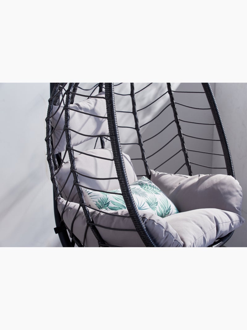 LIMA Fauteuil suspendu en résine effet rotin gris Gris - Kiabi