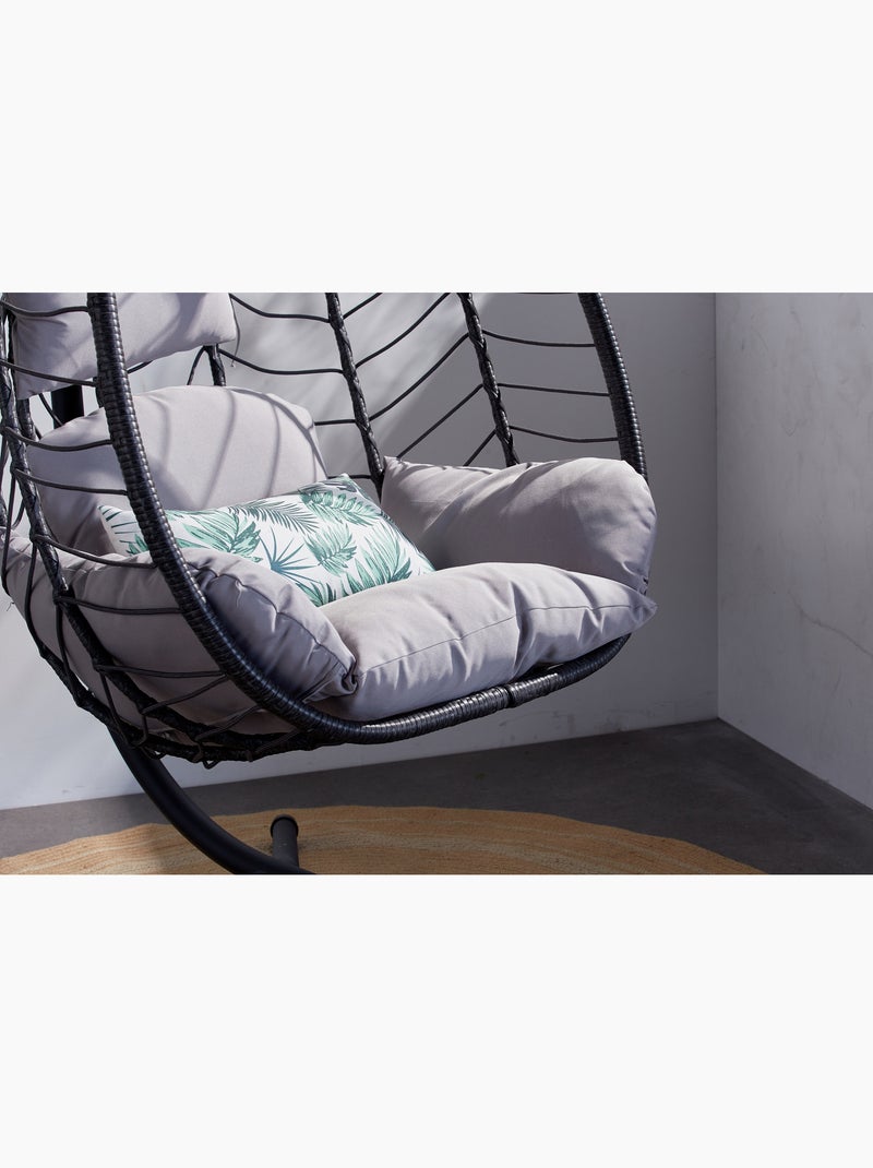 LIMA Fauteuil suspendu en résine effet rotin gris Gris - Kiabi