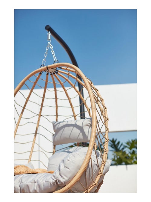 LIMA Fauteuil suspendu en résine effet rotin naturel - Kiabi