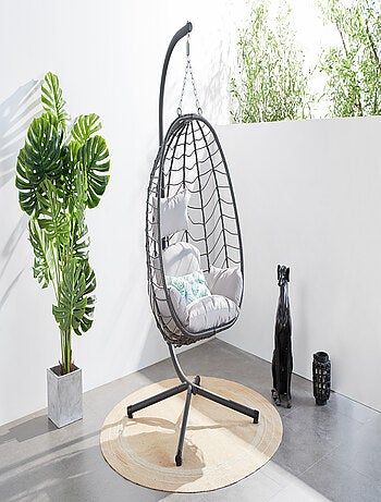 Lima Gris- Fauteuil suspendu résine & Acier