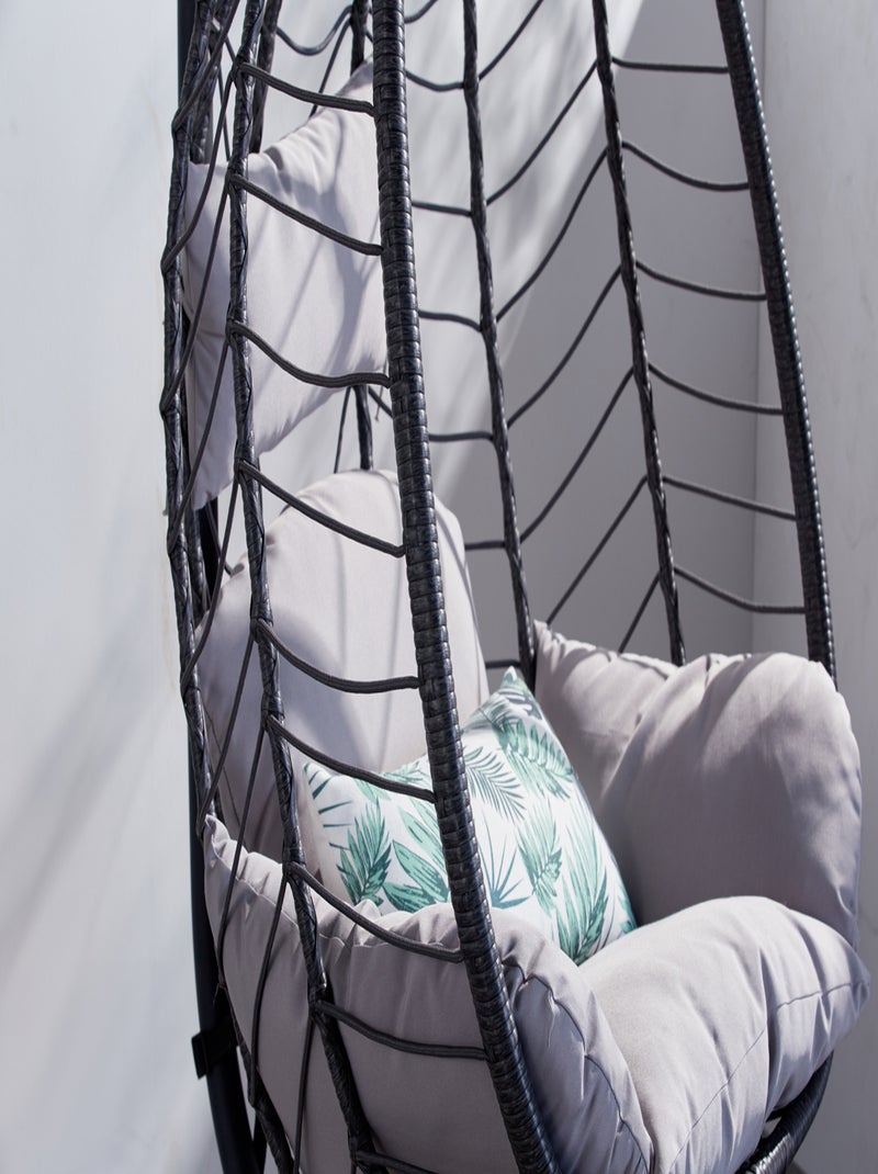 Lima Gris- Fauteuil suspendu résine & Acier Gris - Kiabi