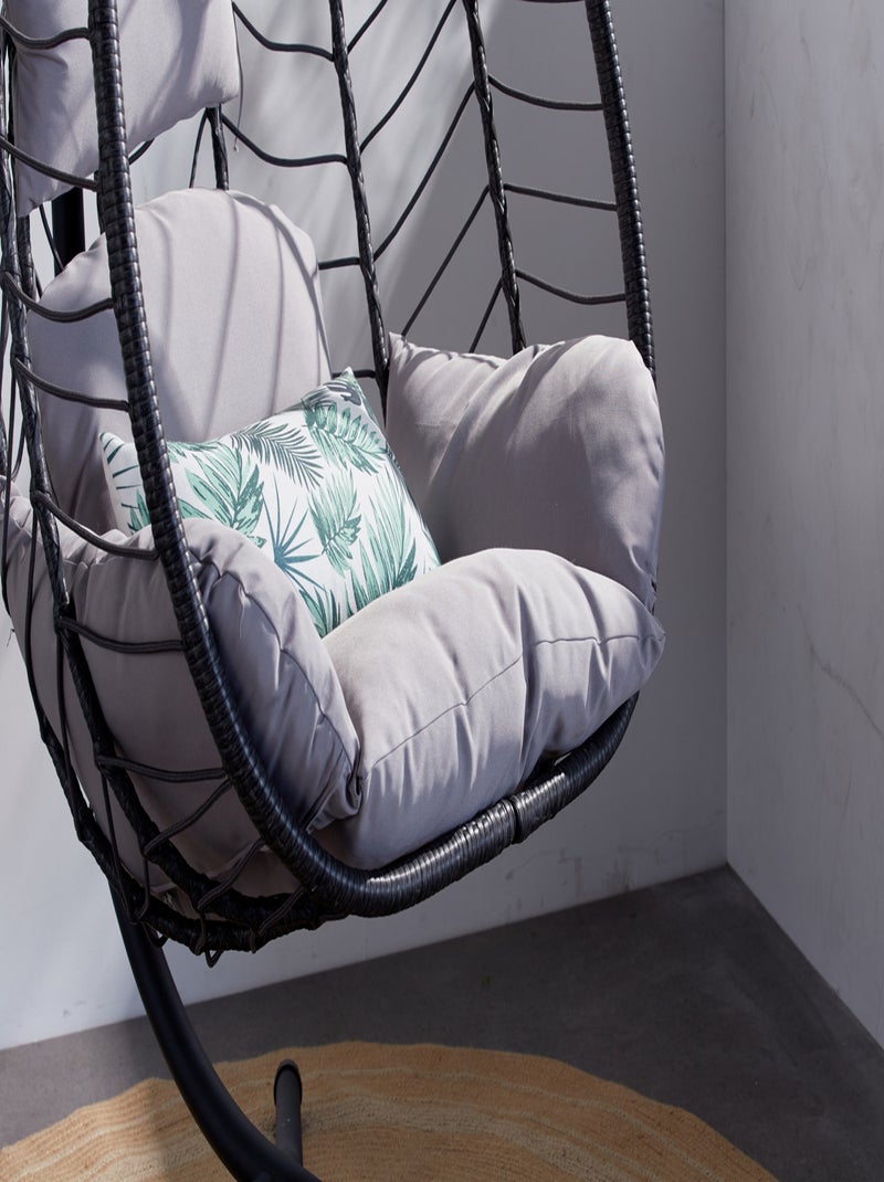 Lima Gris- Fauteuil suspendu résine & Acier Gris - Kiabi