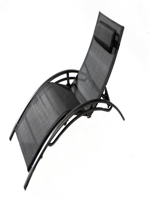 LIMEA - Transat ajustable noir avec coussin - Kiabi
