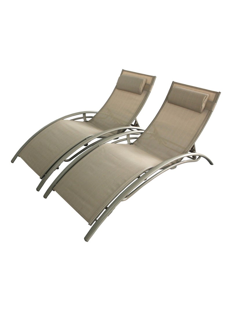 LIMEA - Transats ajustables marrons avec coussin Marron - Kiabi