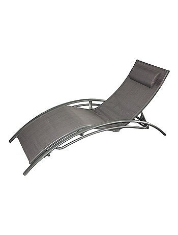 LIMEA Transat ajustable et empilable avec pieds en acier gris