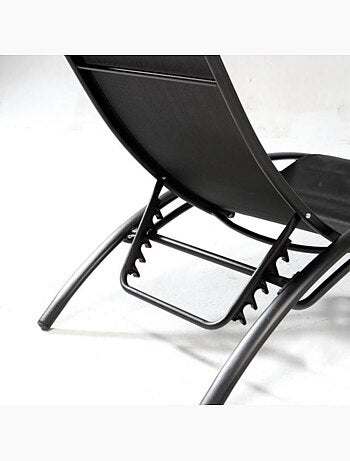 LIMEA Transat ajustable et empilable avec pieds en acier gris