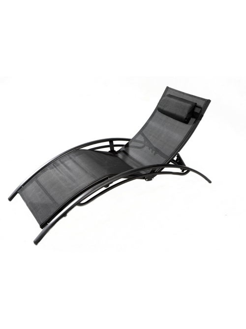 LIMEA Transat ajustable et empilable avec pieds en acier noir - Kiabi LIMEA Transat ajustable et empilable avec pieds en acier noir - Kiabi