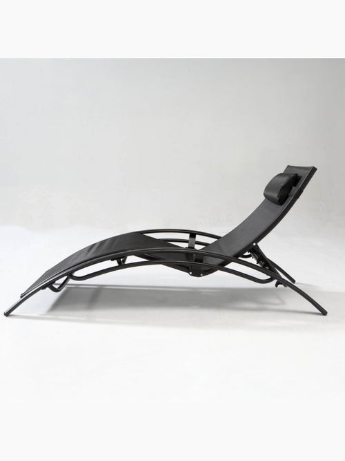 LIMEA Transat ajustable et empilable avec pieds en acier noir - Kiabi LIMEA Transat ajustable et empilable avec pieds en acier noir - Kiabi