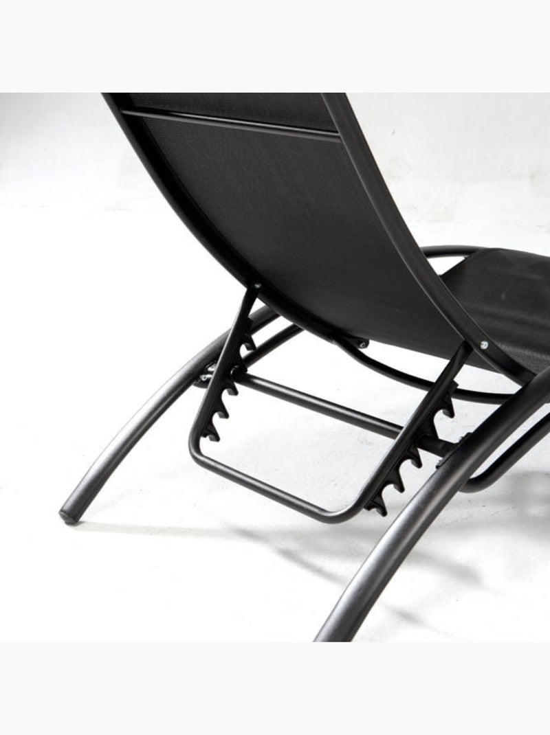 LIMEA Transat ajustable et empilable avec pieds en acier noir Noir - Kiabi