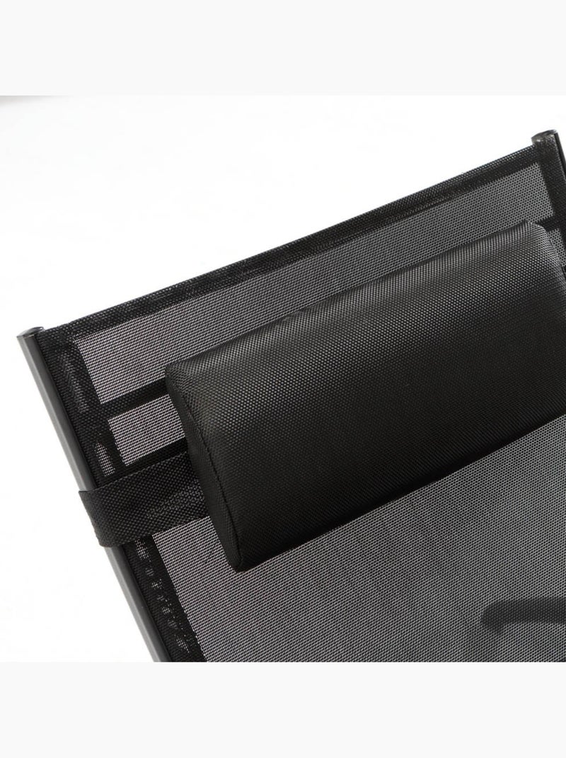 LIMEA Transat ajustable et empilable avec pieds en acier noir Noir - Kiabi