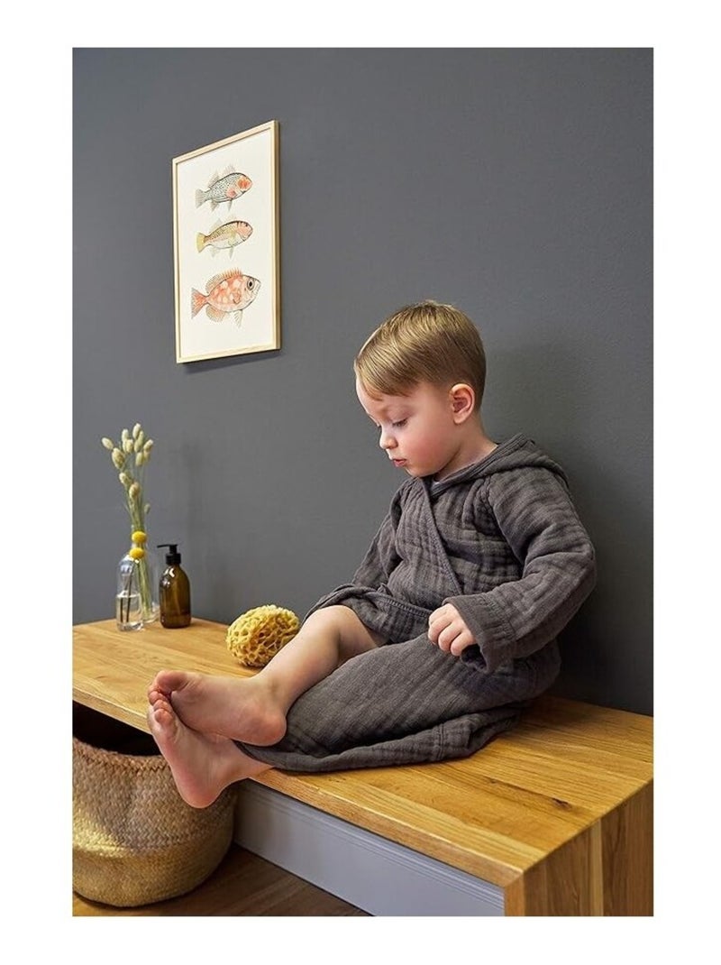 Linge de Bain pour Bébé Gaze de coton PROMO LINGE gris anthracite - Kiabi