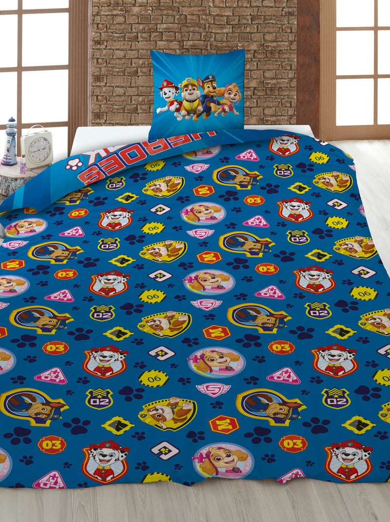 Linge de lit + 1 taie d'oreiller 'Pat patrouille' en coton Bleu - Kiabi