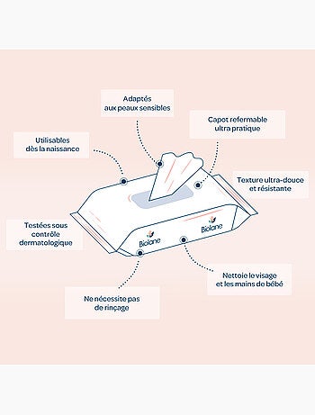 Lingettes au lait de toilette biolane