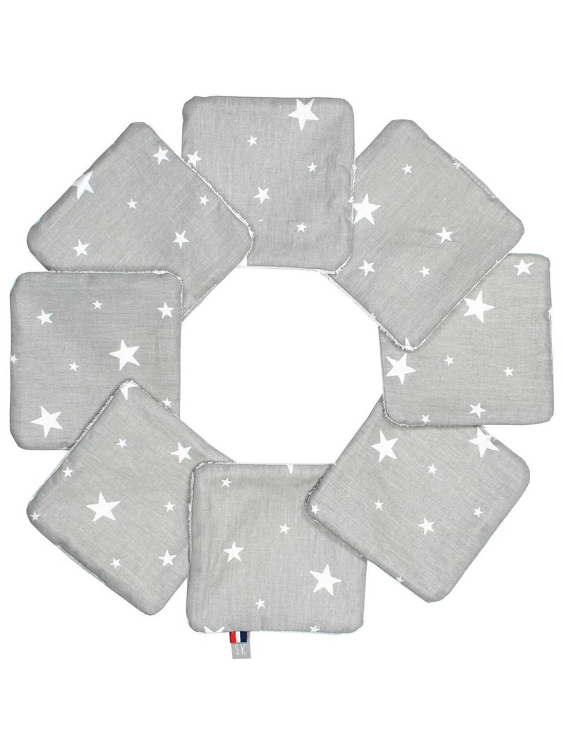 Lingettes bébé lavables en 100% coton 8 pièces, STELLA SEVIRA KIDS Gris - Kiabi