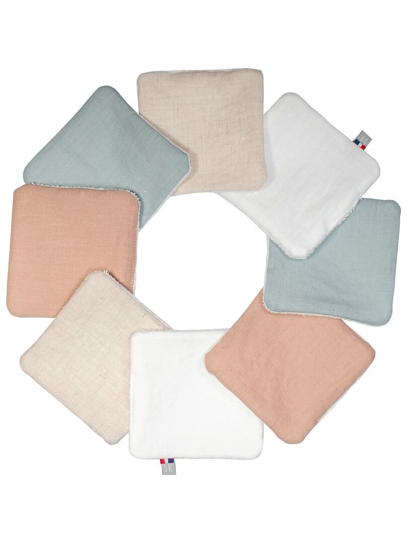 Lingettes bébé lavables en lin, 8 pièces SEVIRA KIDS Ecru - Kiabi