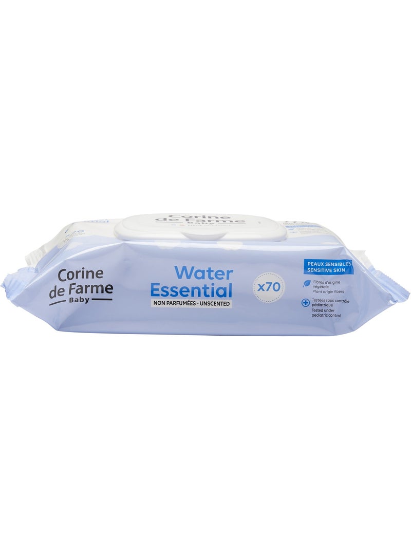Lingettes change Water essential - Fibre d'origine végétale capot refermable Blanc Multicolore - Kiabi