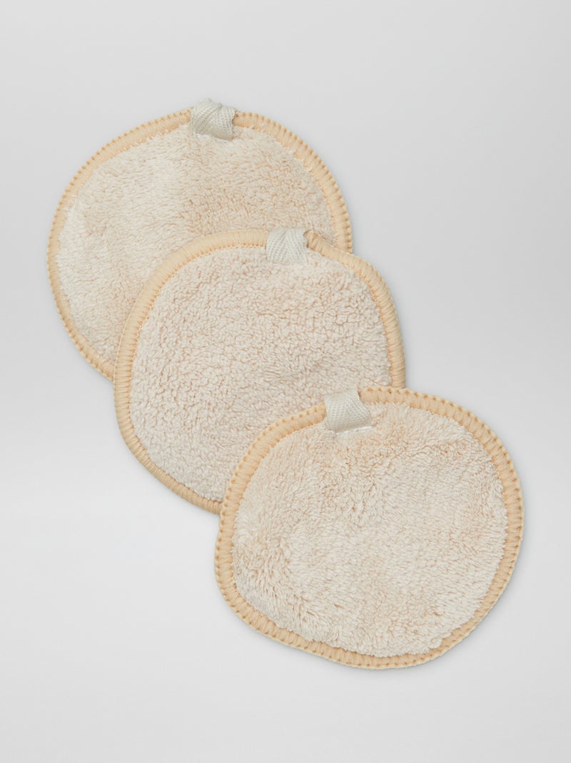 Lingettes démaquillantes - lot de 3 beige - Kiabi