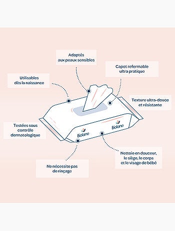 Lingettes épaisses H2O x72