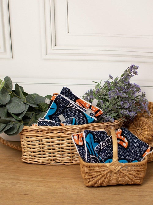 Lingettes lavables 8 pièces, Wax Fleurs de mariage SEVIRA KIDS - Kiabi