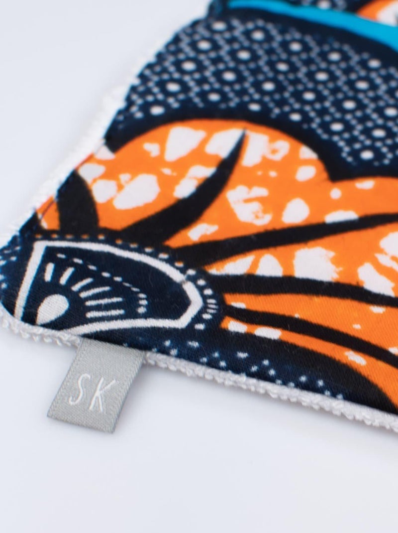 Lingettes lavables 8 pièces, Wax Fleurs de mariage SEVIRA KIDS Bleu - Kiabi