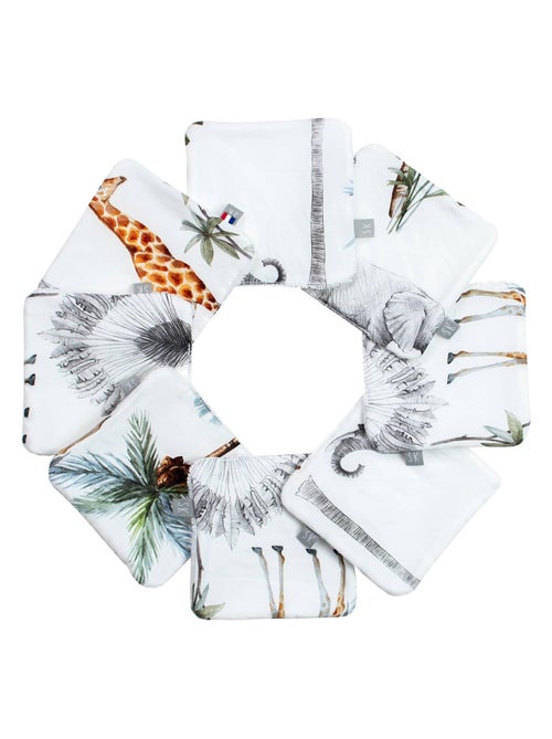 Lingettes lavables en bambou 8 pièces, Safari SEVIRA KIDS - Kiabi