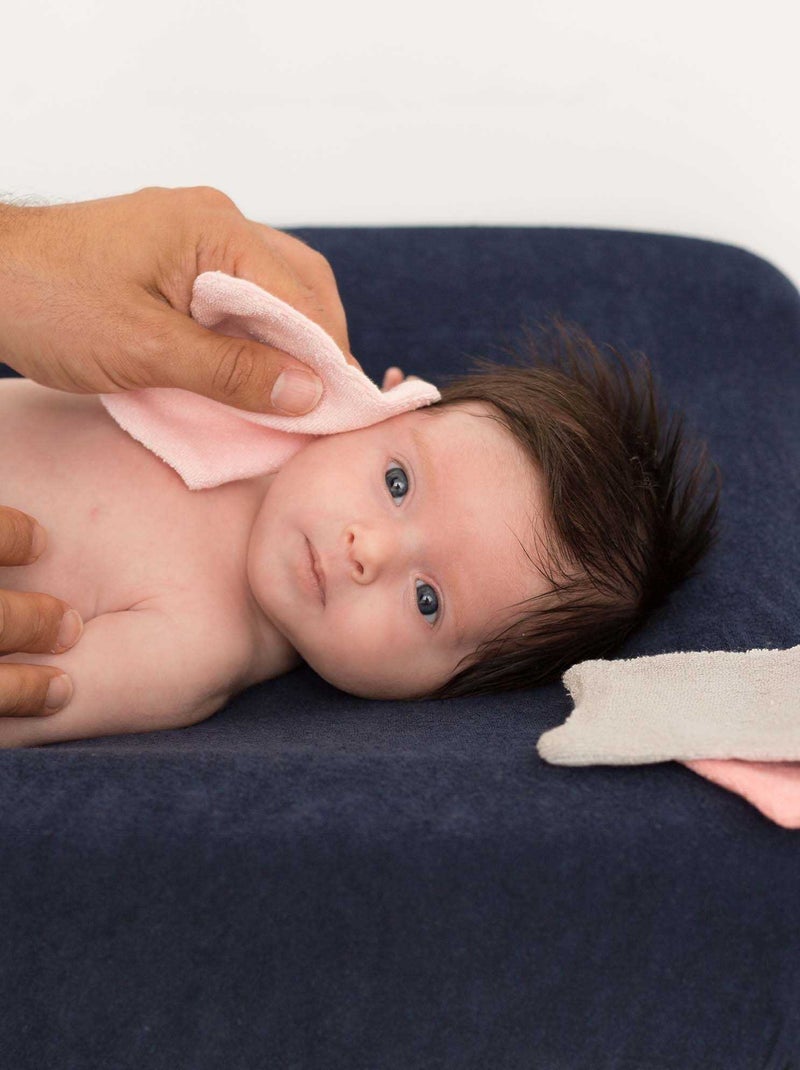 Lingettes lavables Oeko tex Rose - Kiabi