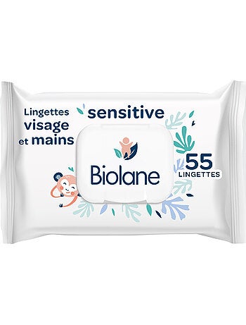 Lingettes visage et mains sensitive biolane
