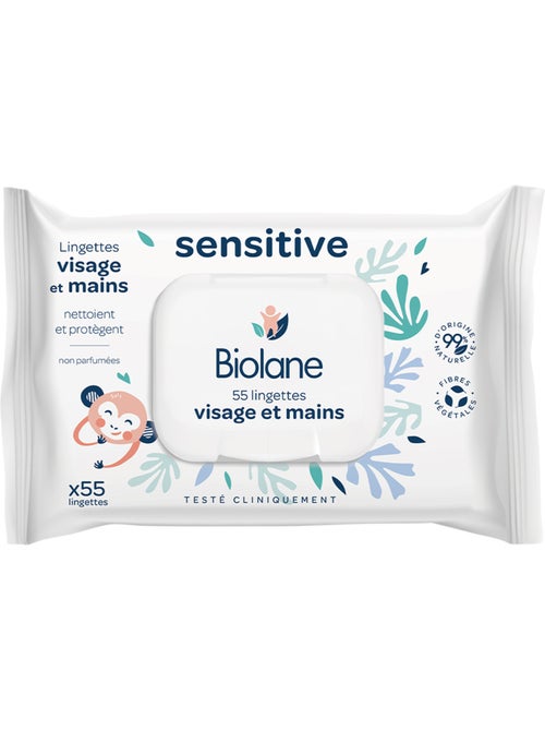 Lingettes visage et mains sensitive biolane - Kiabi Lingettes visage et mains sensitive biolane - Kiabi