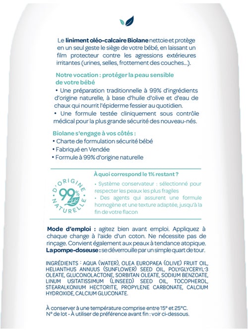 Liniment oléo-calcaire 300ml biolane - Kiabi Liniment oléo-calcaire 300ml biolane - Kiabi