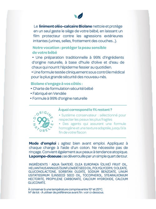 Liniment oléo-calcaire 700ml biolane - Kiabi Liniment oléo-calcaire 700ml biolane - Kiabi