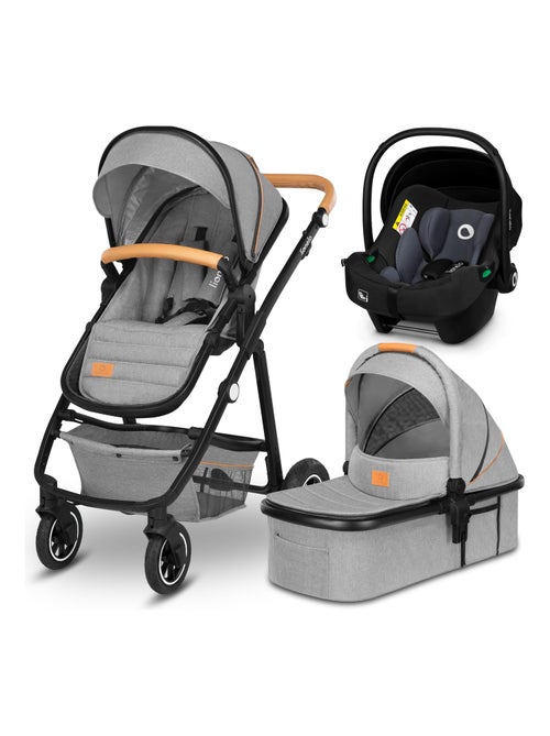 LIONELO Amber - Poussette bébé 3en1 - Jusqu'à 22Kg - Nacelle, Cosy,Siège auto, Accessoires - iSize - Kiabi