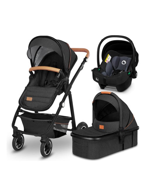 LIONELO Amber - Poussette bébé 3en1 - Jusqu'à 22Kg - Nacelle, Cosy,Siège auto, Accessoires - iSize - Kiabi