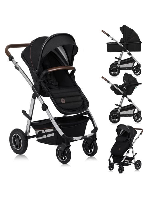 LIONELO Amber - Poussette bébé 3en1 - Jusqu'à 22Kg - Nacelle, Cosy,Siège auto, Accessoires - iSize - Kiabi