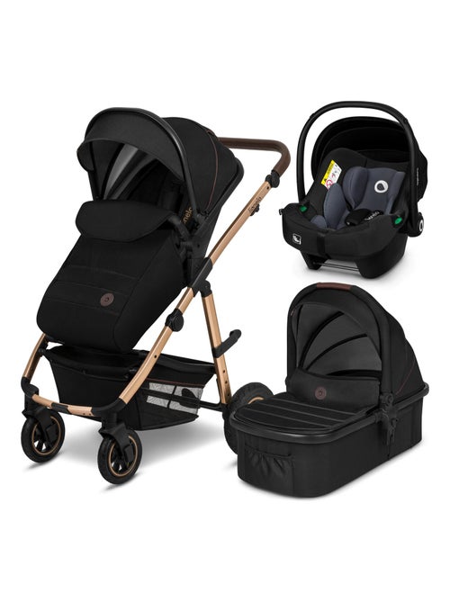 LIONELO Amber - Poussette bébé 3en1 - Jusqu'à 22Kg - Nacelle, Cosy,Siège auto, Accessoires - iSize - Kiabi