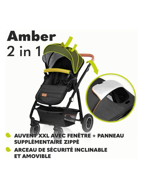 LIONELO Amber 2 en 1 - Poussette Duo - Jusqu'à 22Kg - Noir - Kiabi