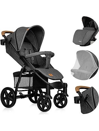 LIONELO Annet Plus - Poussette canne universelle - Jusqu'à 22 kg - Gris foncé