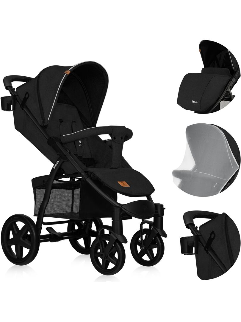 LIONELO Annet Plus - Poussette canne universelle - Jusqu'à 22 kg - Noir Noir - Kiabi